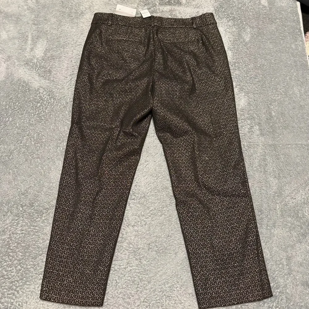 Ann Taylor Pants Womens 16 (40x27.5) Gold Black Sparkle Ankle Curvy Dress